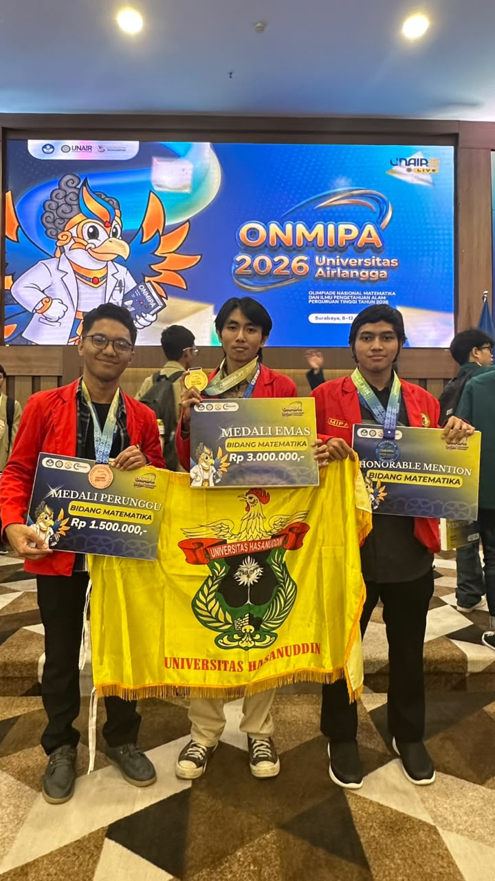 Mahasiswa FMIPA Unhas Raih Prestasi pada Olimpiade Nasional MIPA Perguruan Tinggi Tahun 2026